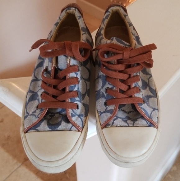 Coach Shoes - RESV Coach Blue Brown Hip Tennis Shoes 7/7.5